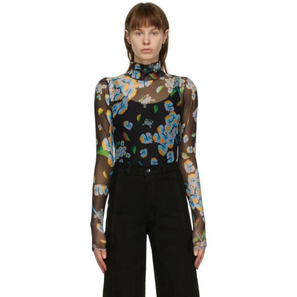 HENRIK VIBSKOV BLACK FLORAL POLLEN TURTLENECK (small)